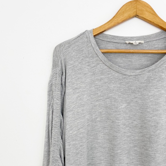 Jane & Delancey Boho Lagenlook Gray Rouged Sleeves Pullover Sweater Size X-Large - Picture 3 of 15